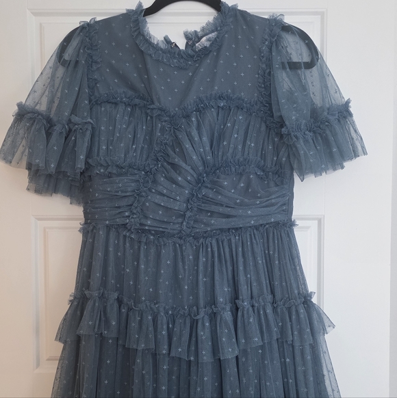 Ivy City Co Short Whimsical Dress Blue Size M - Picture 3 of 5